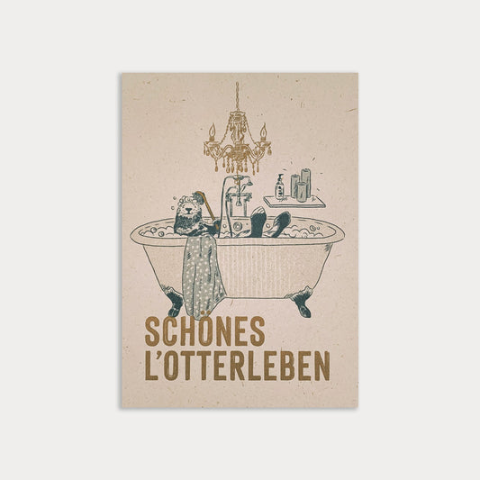 Postkarte / Schönes L’Otterleben / Ökopapier / Pflanzenfarbe