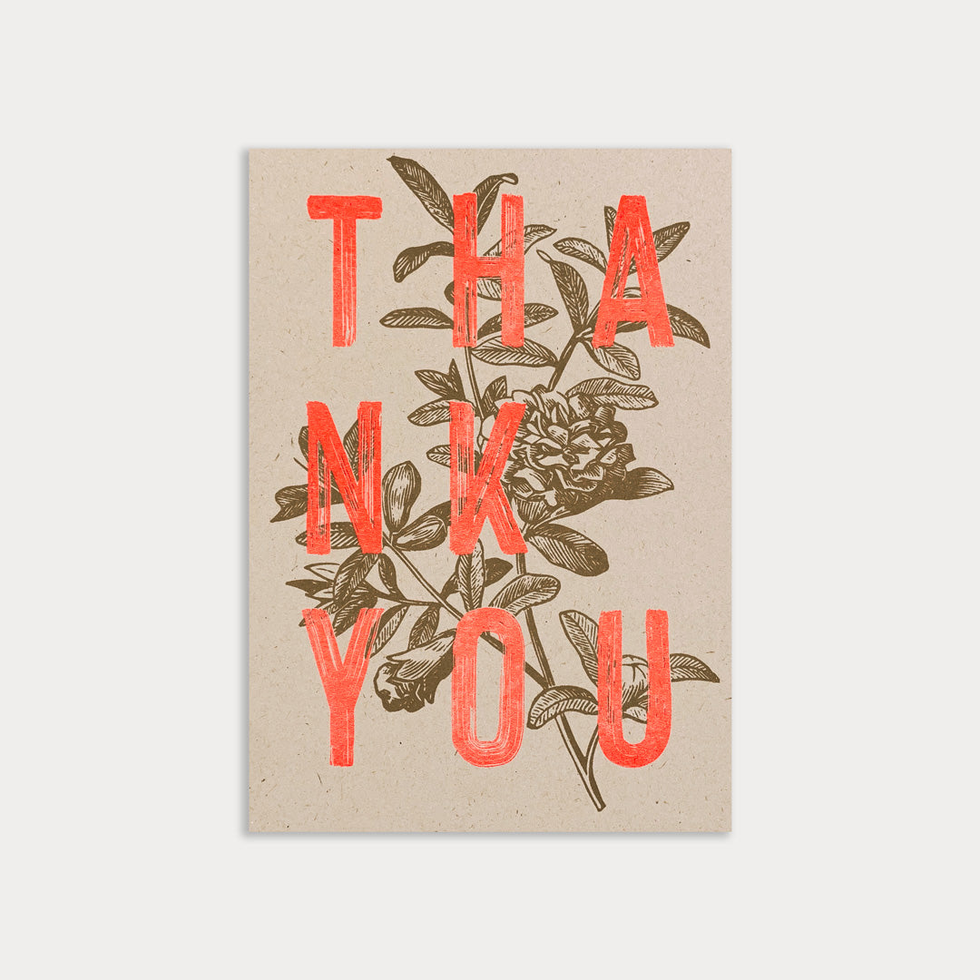 Postkarte / Thank you / Ökopapier / Pflanzenfarbe