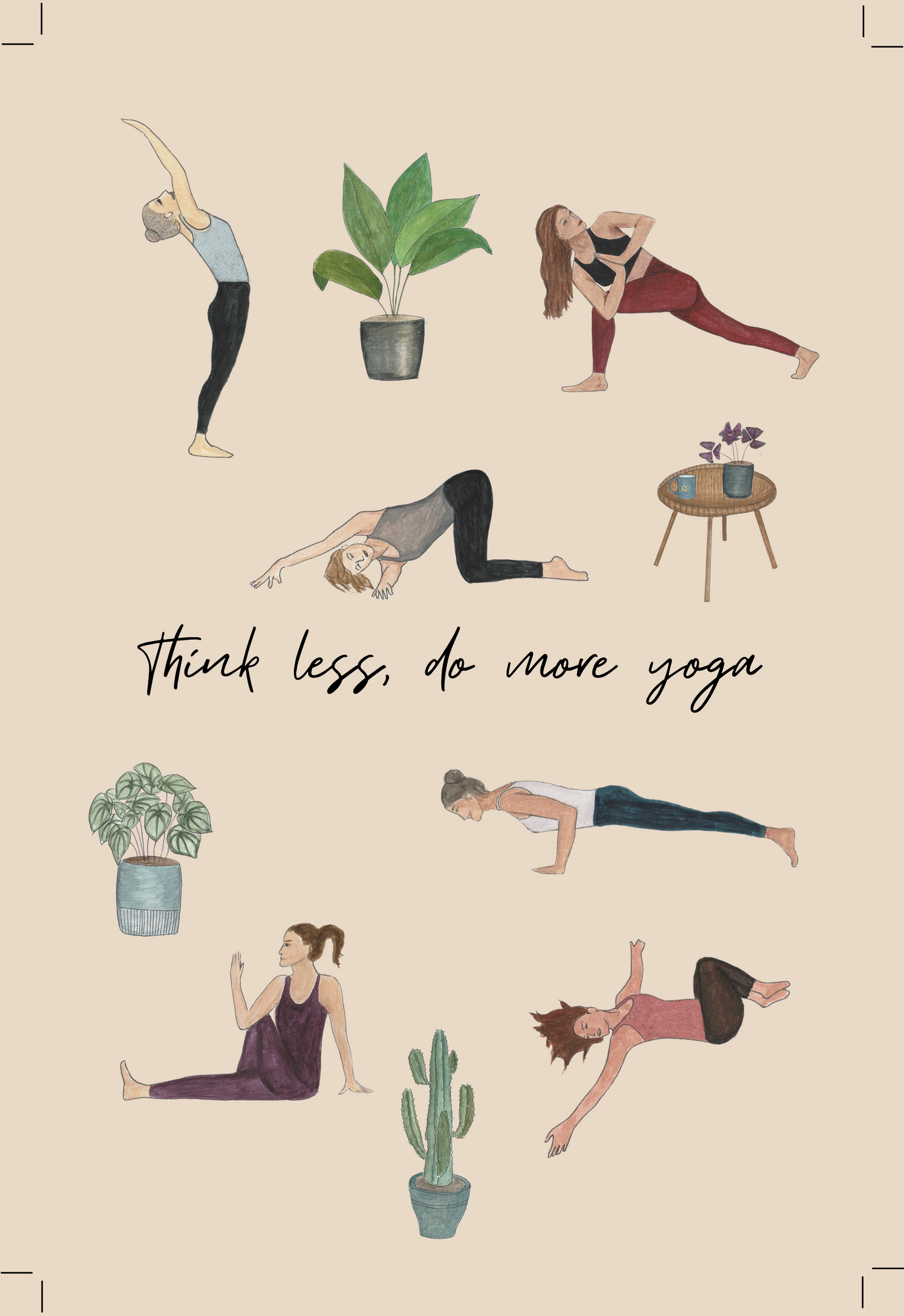Think less, do more Yoga - Postkarte